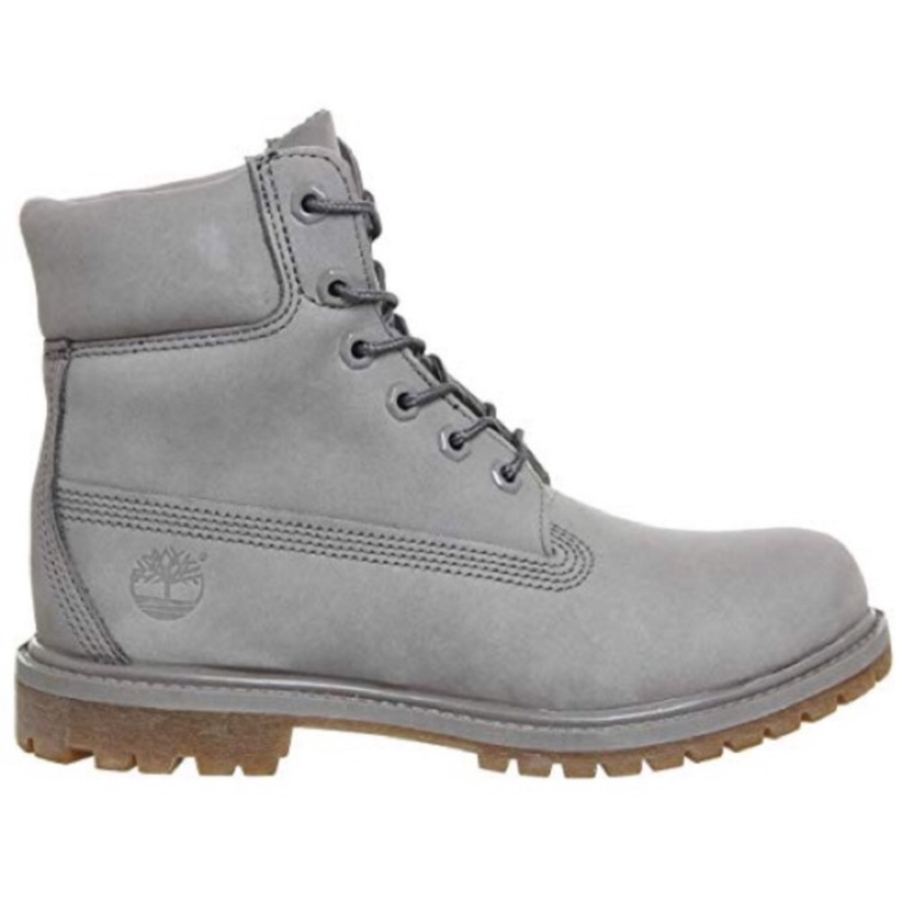 Grey lace-up timberland boots